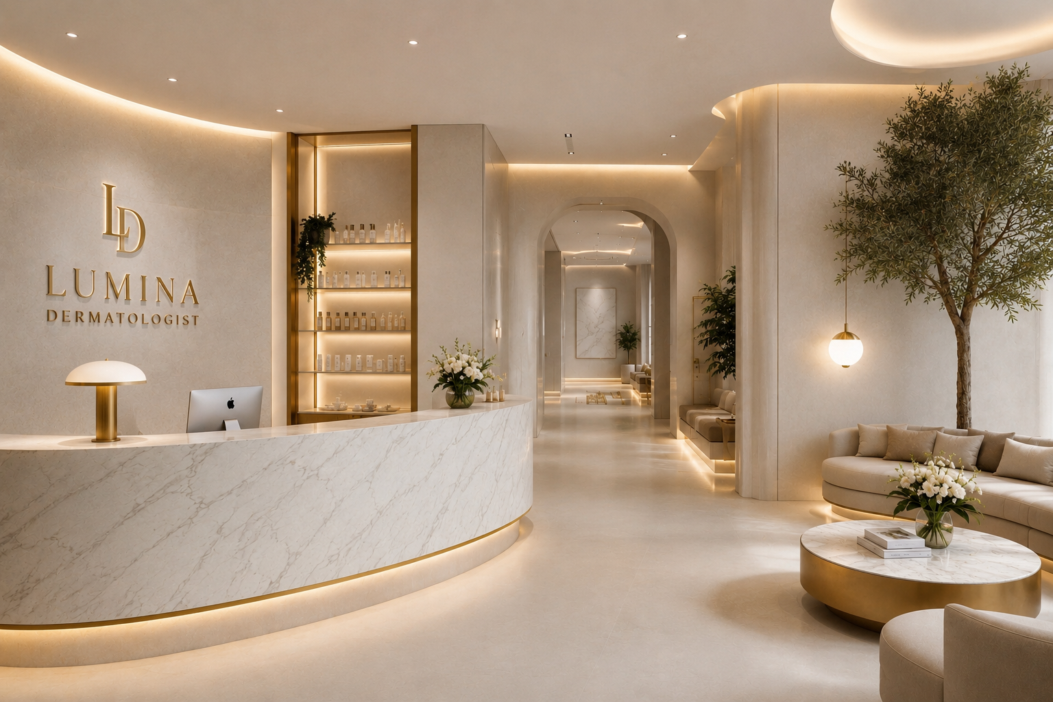 Lumina Dermatology reception and lobby interior