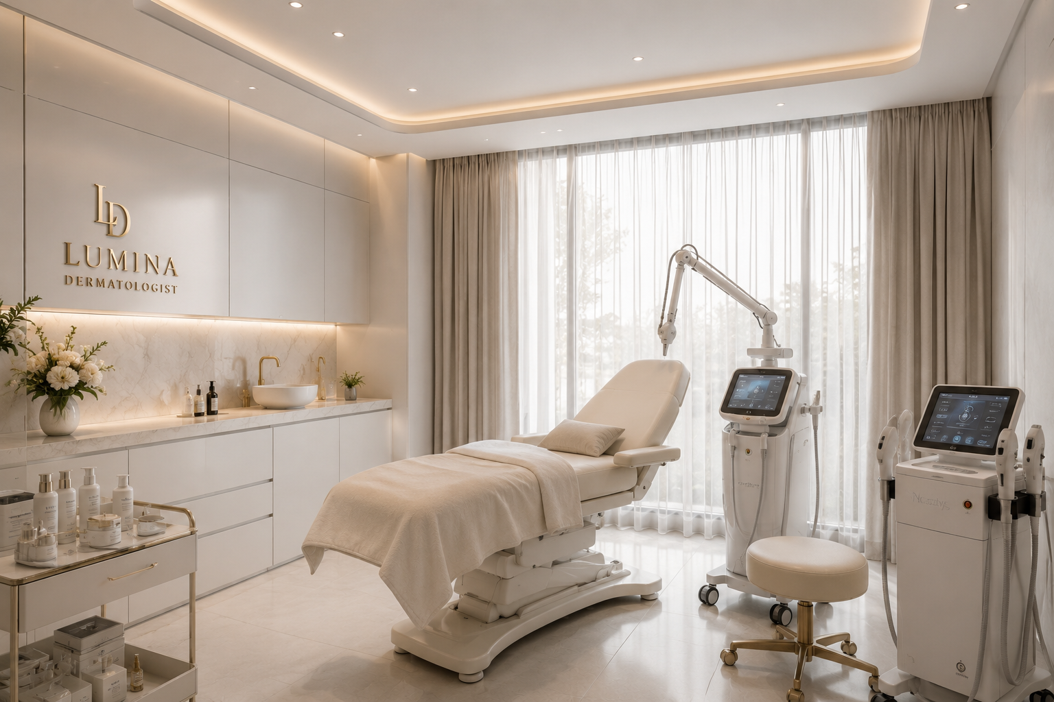 Lumina Dermatology treatment room interior